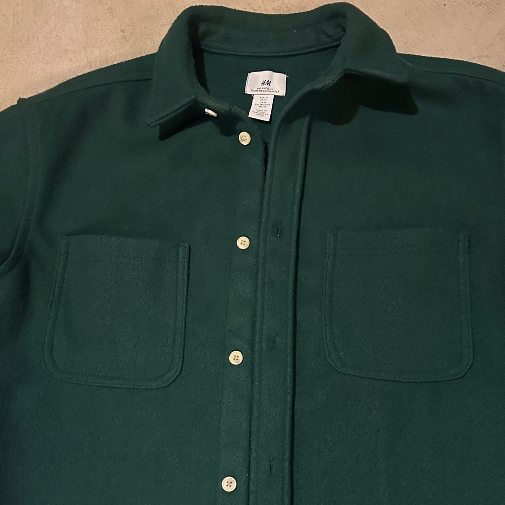 Dark Green Button-Up Shirt/Jacket from H&M - Picture 3 of 10